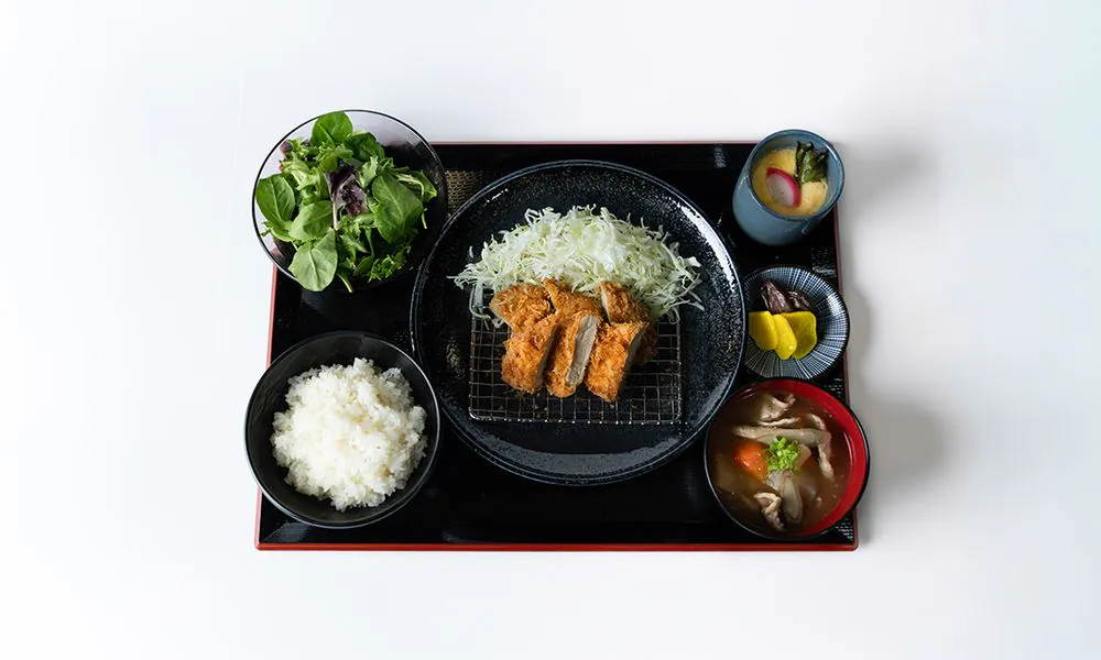 Creamy pork cutlet set with side salad at KimuKatsu, a Japanese Restaurant in Torrance