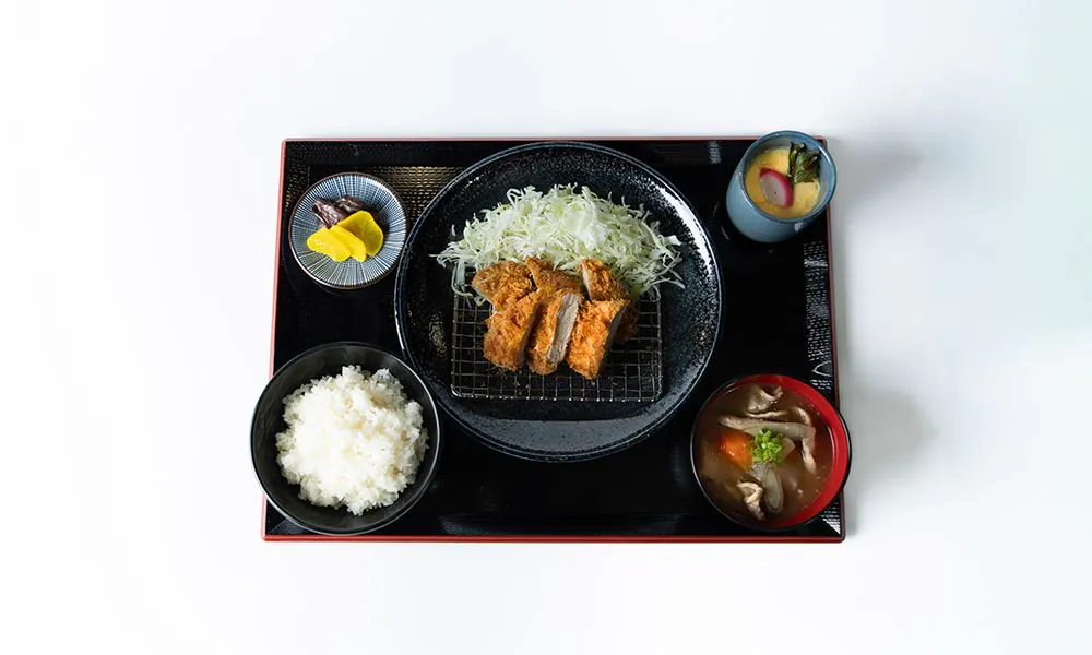 Crispy pork cutlet set with chawanmushi at KimuKatsu, a Japanese Restaurant in Torrance