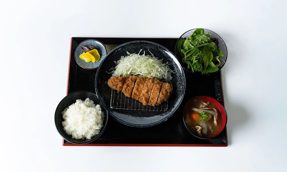 Crispy pork cutlet set with side salad at KimuKatsu, a Japanese Restaurant in Torrance