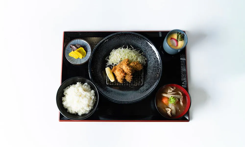 Fried chicken set with chawanmushi at KimuKatsu, a Japanese Restaurant in Torrance